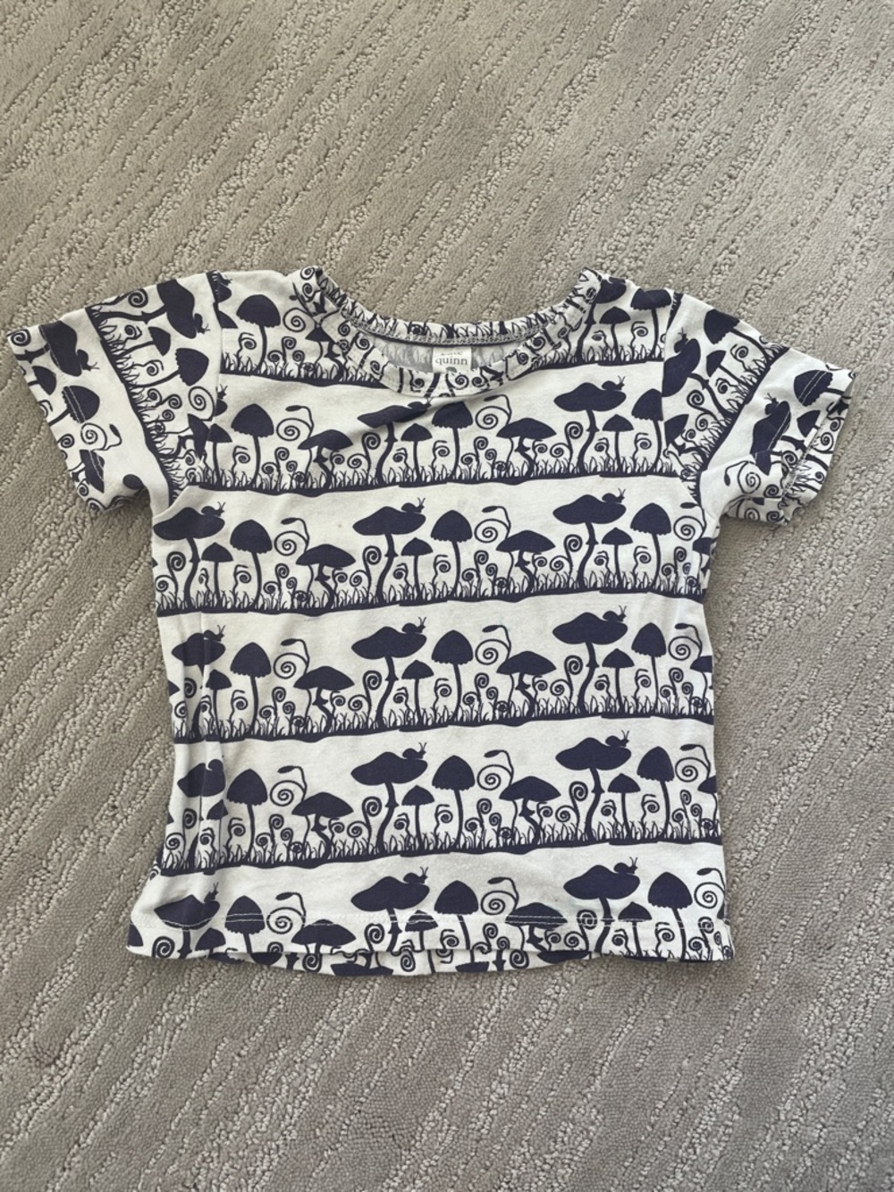 *5 for $20* Kate Quinn 2T Short Sleeve Bamboo Tee Mushroom Stripe Print